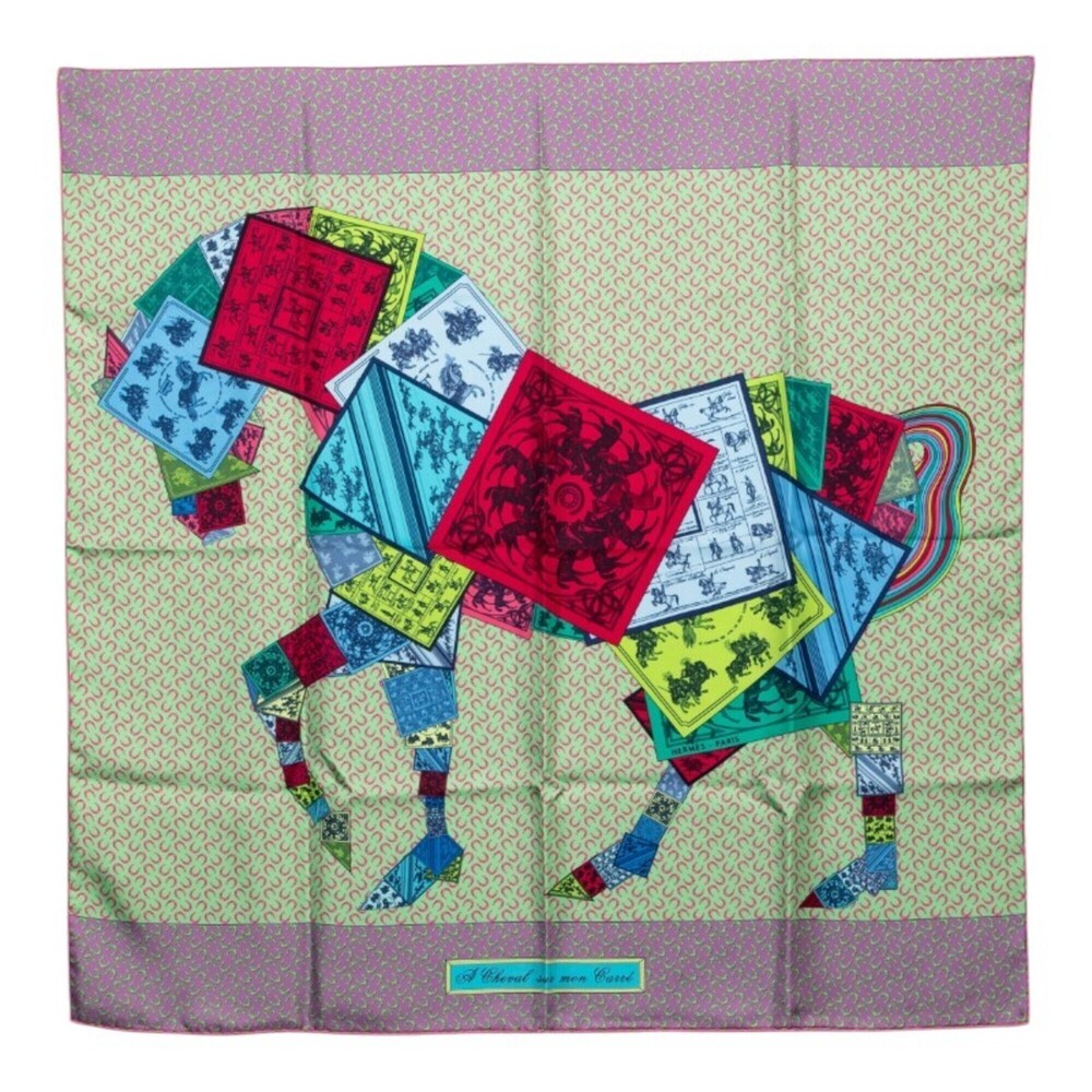 HERMES Black Silk Scarf